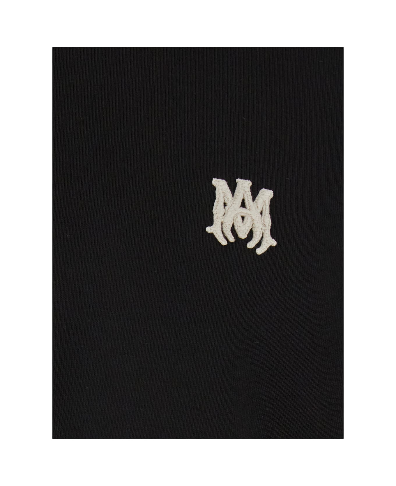 Black Crewneck T-shirt With Logo Embroidery On The Front In Cotton Man - 2