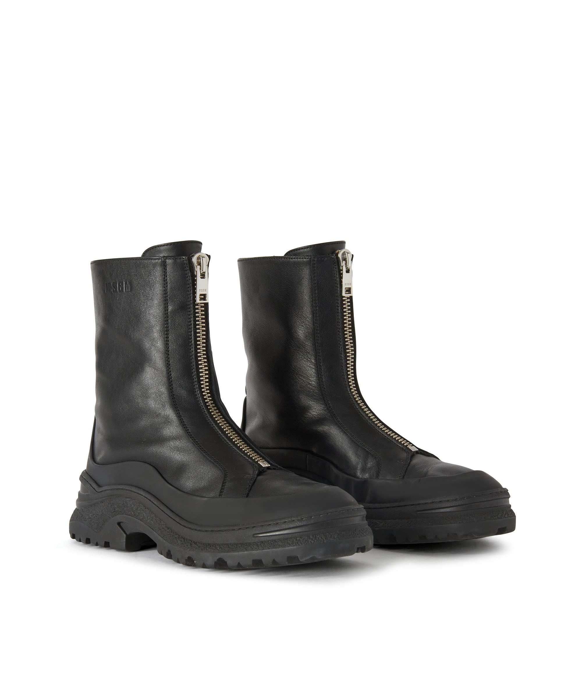 MSGN Track Sole Boots in Leather - 2