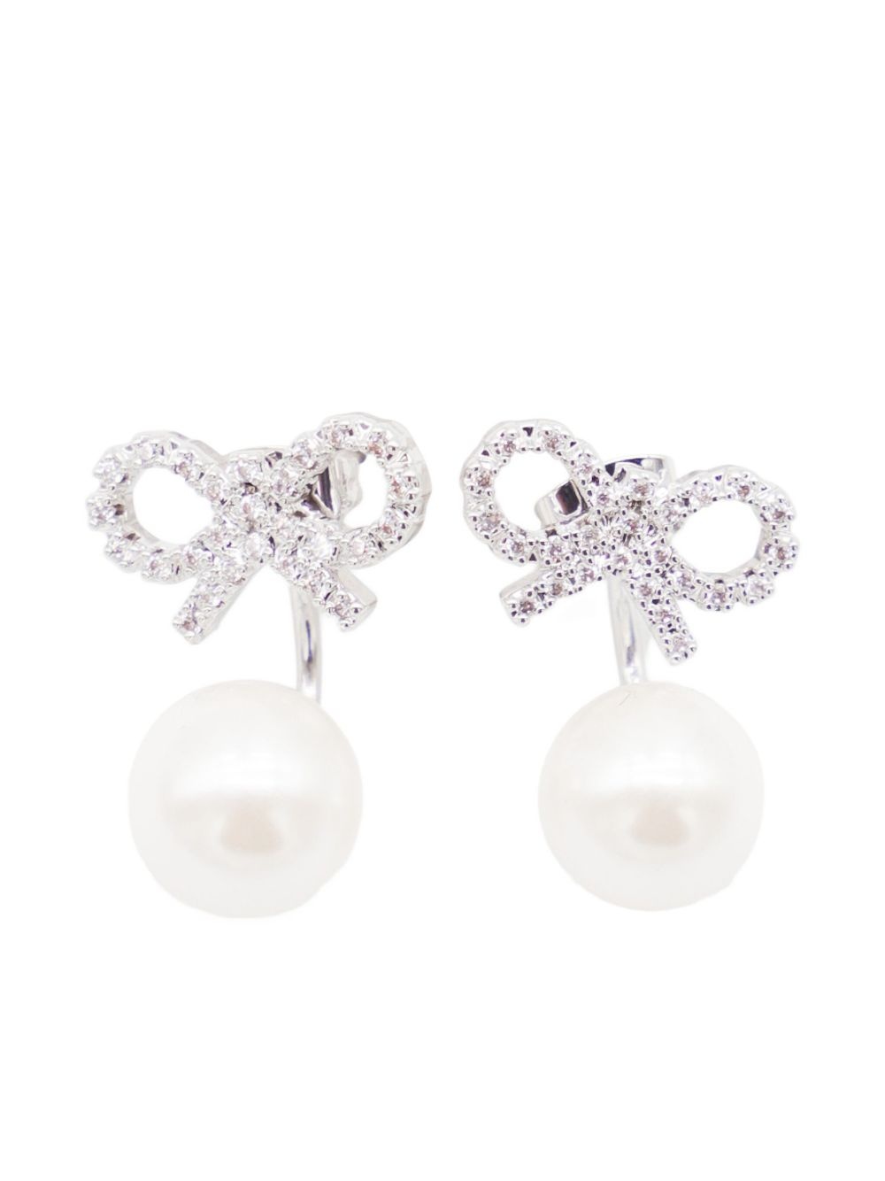 Crystal Bow drop earrings - 6