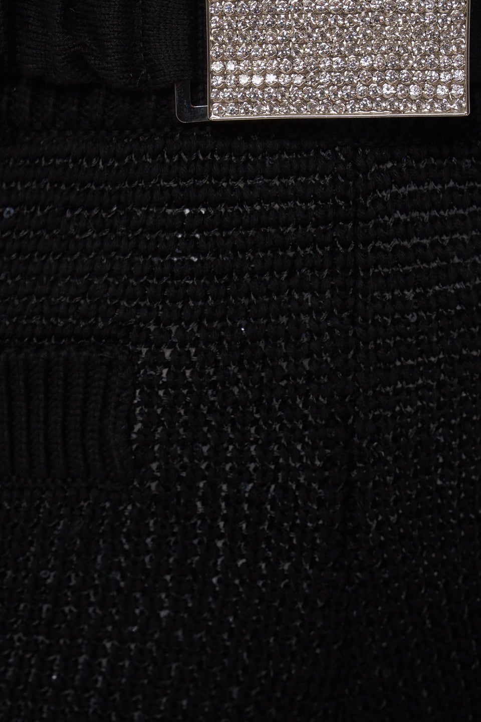 SEQUIN COTTON BLEND KNITTED HOT PANTS WITH BELT - 3