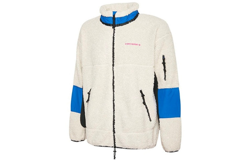 Converse Converse Sherpa Jacket Polar Fleece Stay Warm Colorblock Casual Stand Collar 10018039-101 outlook
