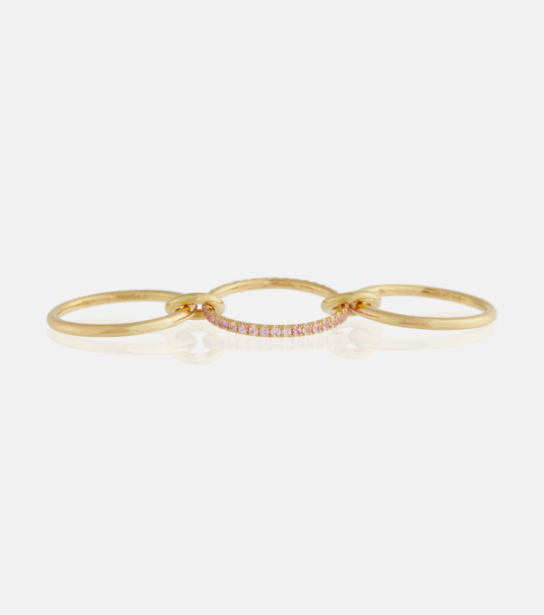 18kt yellow gold ring with sapphire - 3