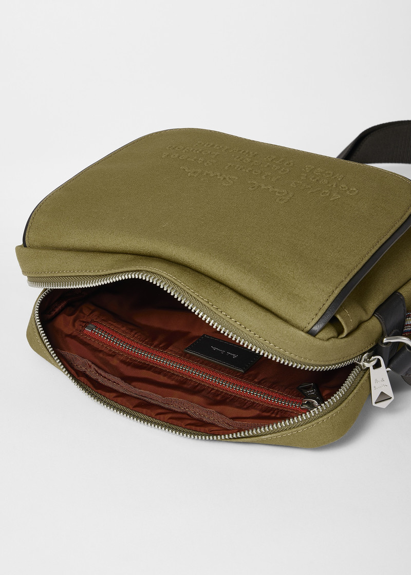 Khaki 'Floral Street' Cotton Canvas Messenger Bag 3