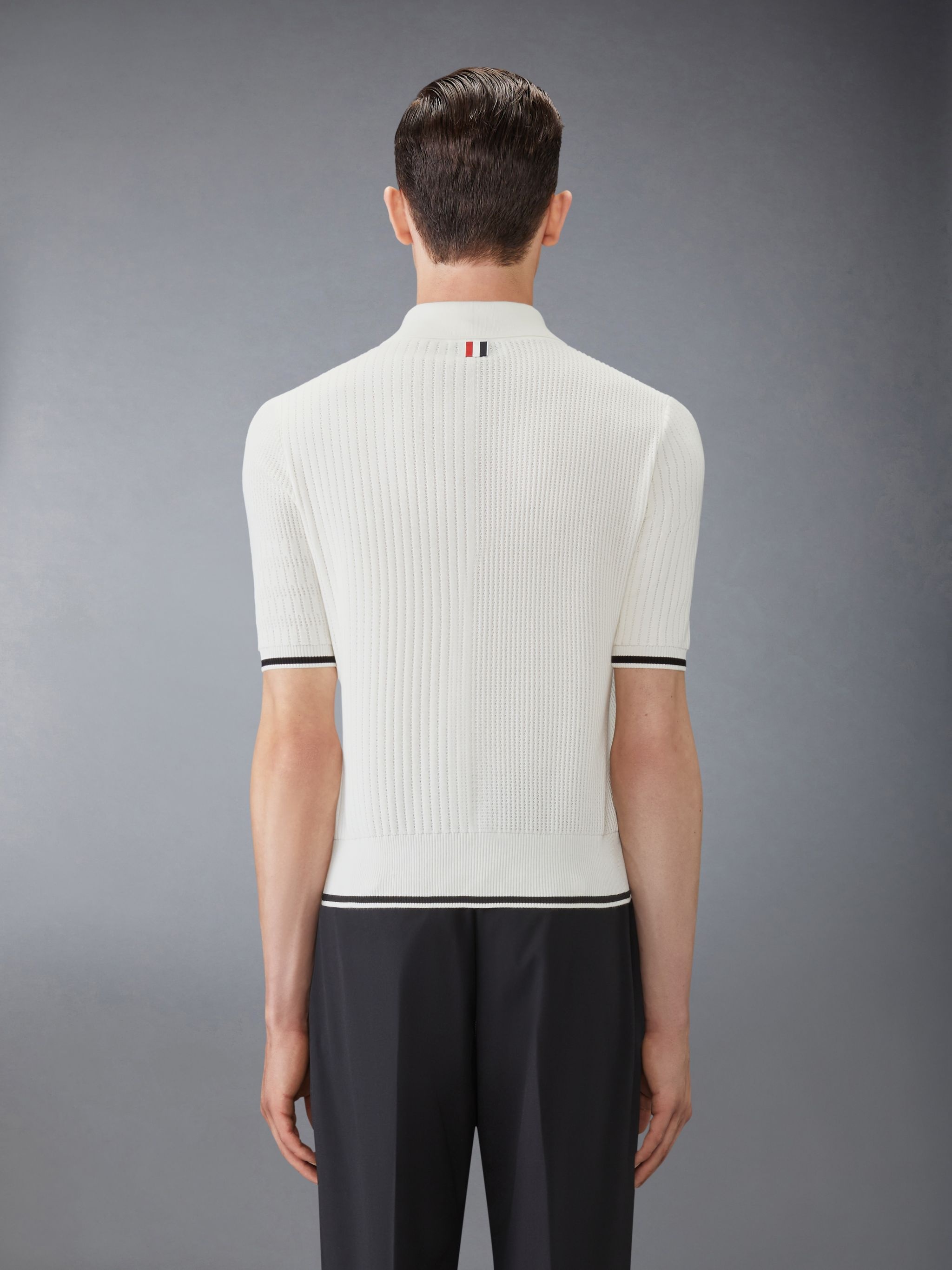 Half & Half Cotton 4-Bar Relaxed Fit Polo - 2