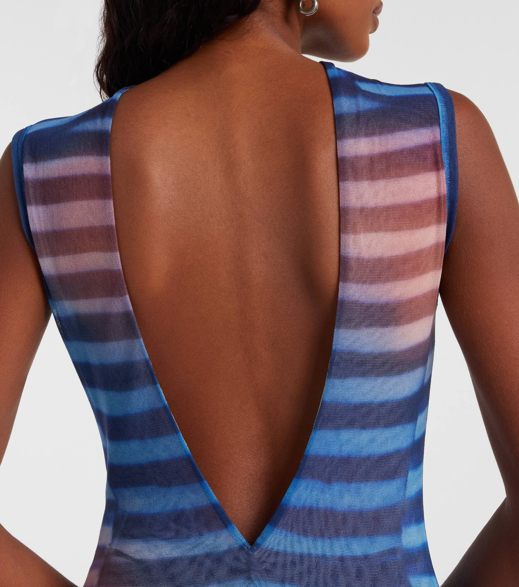 Air striped tulle maxi dress - 6