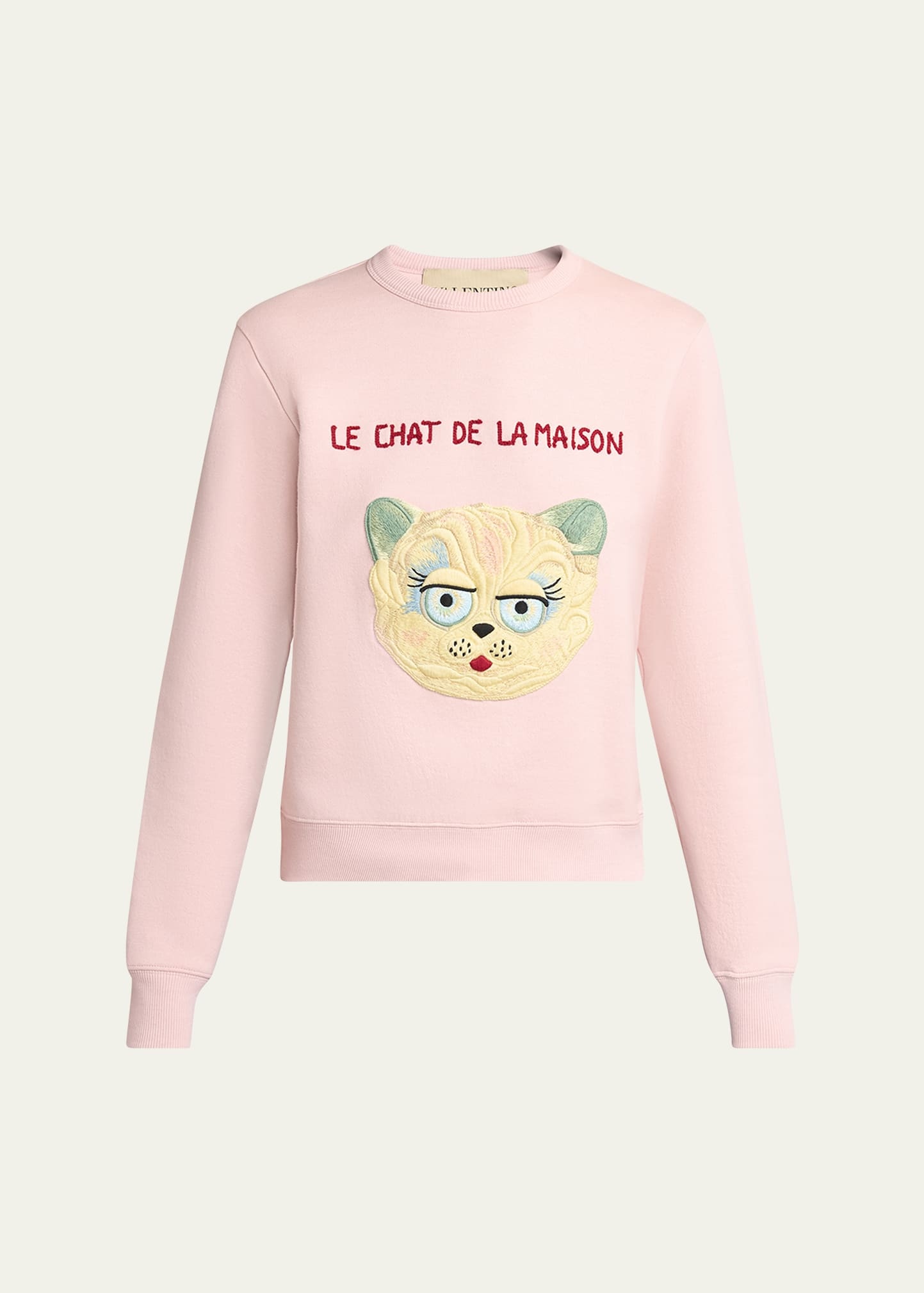 Cat-Embroidered Cotton Jersey Sweatshirt - 1