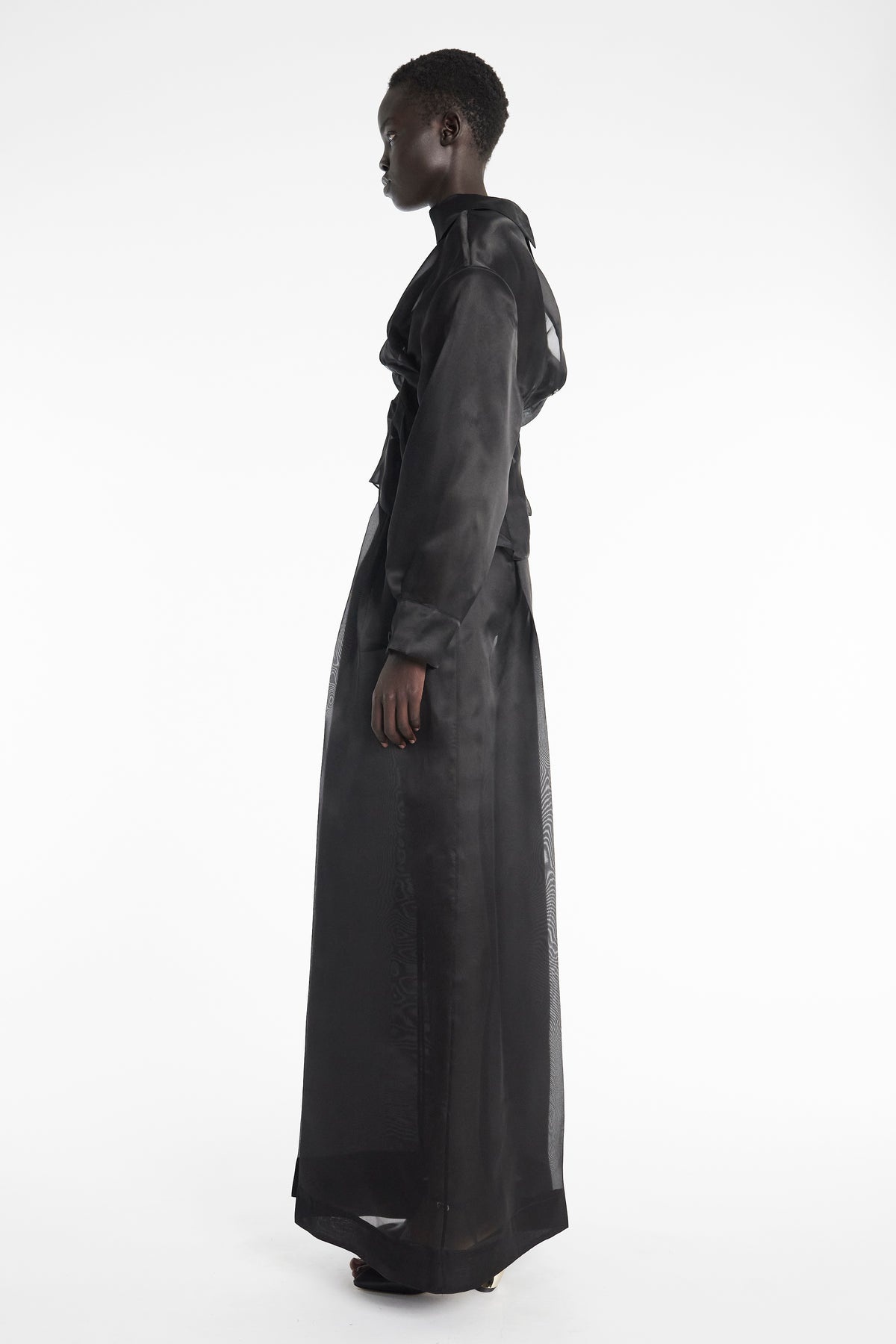 ORGANZA WIDE LEG PANTS BLACK - 5