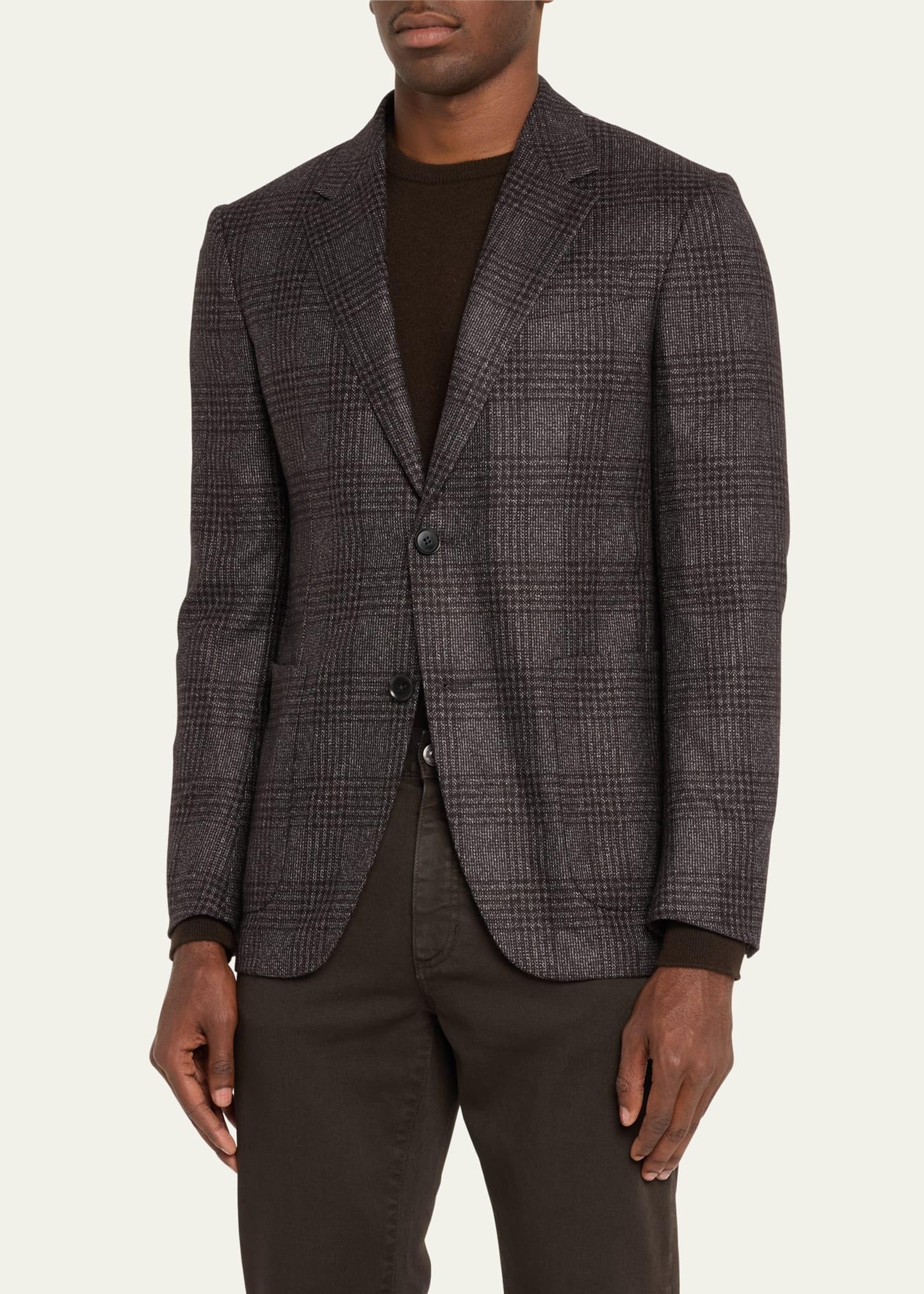 Men's Silk-Cashmere Plaid Sport Coat - 4