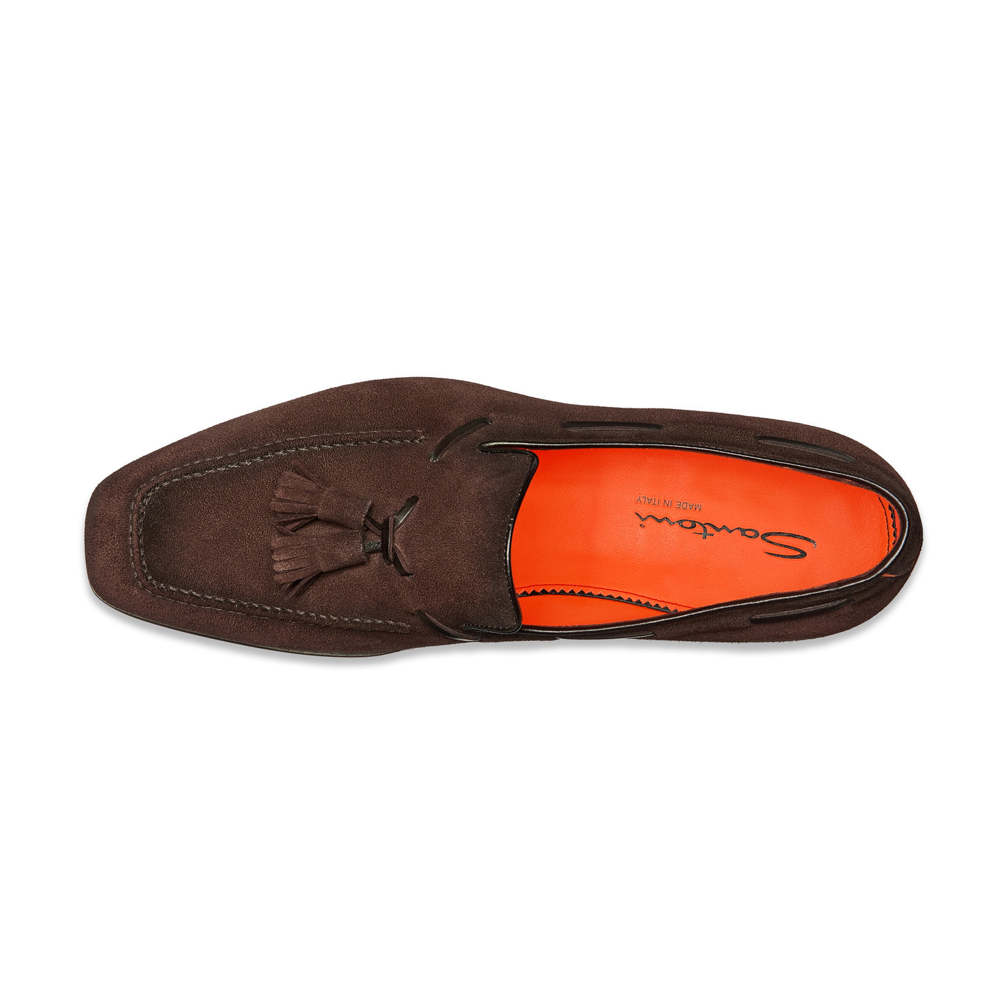 Men’s dark brown suede and leather tassel loafer - 5