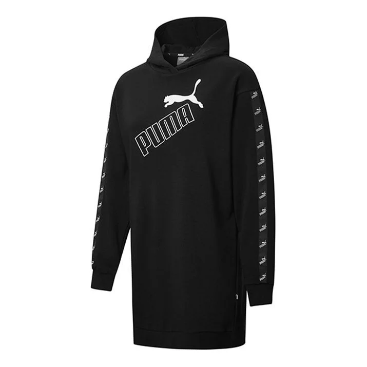 (WMNS) PUMA Amplified Hooded Long Sleeves Dress Black 586594-01 - 1