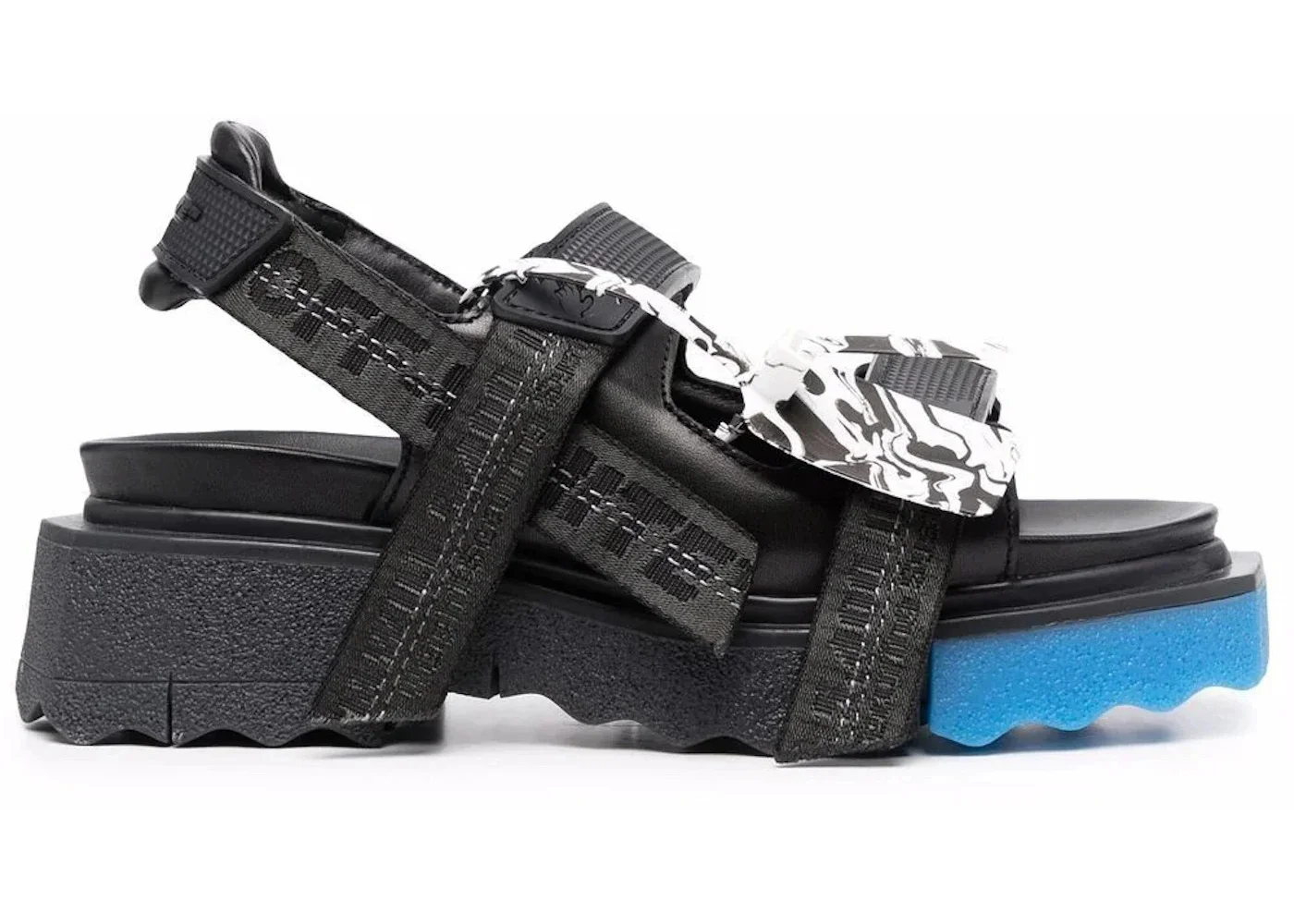OFF-WHITE Trek Strap Sponge Sandals Black Blue (Women's) - 1