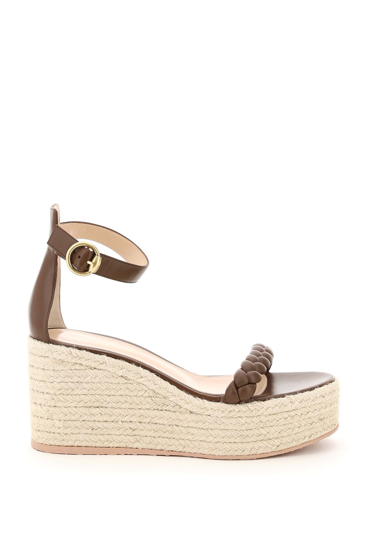 LEATHER SANDALS WITH ROPE PLATFORM - 1