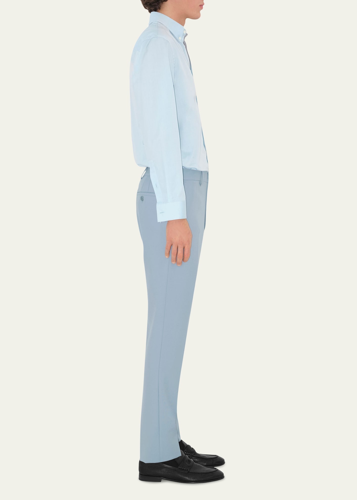 Men's Wool Slim-Fit Trousers - 4