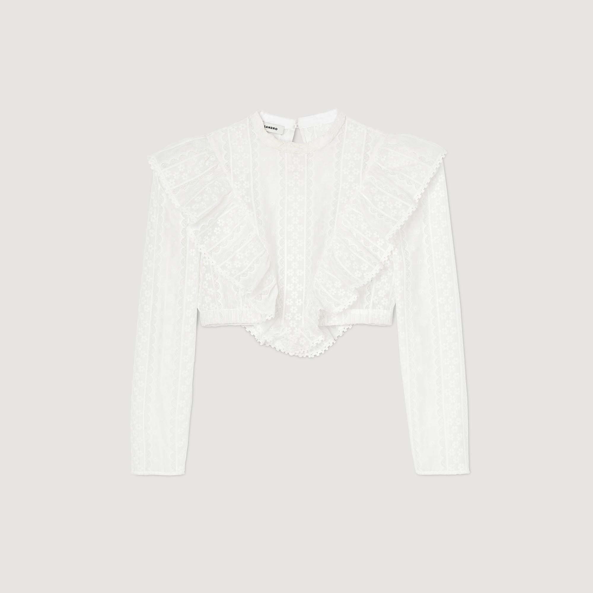 BRODERIE ANGLAISE CROP TOP - 1
