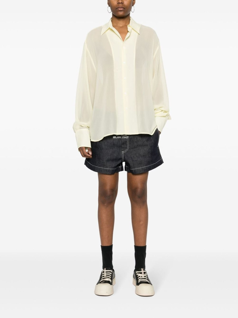 GCDS logo-embroidered georgette shirt outlook