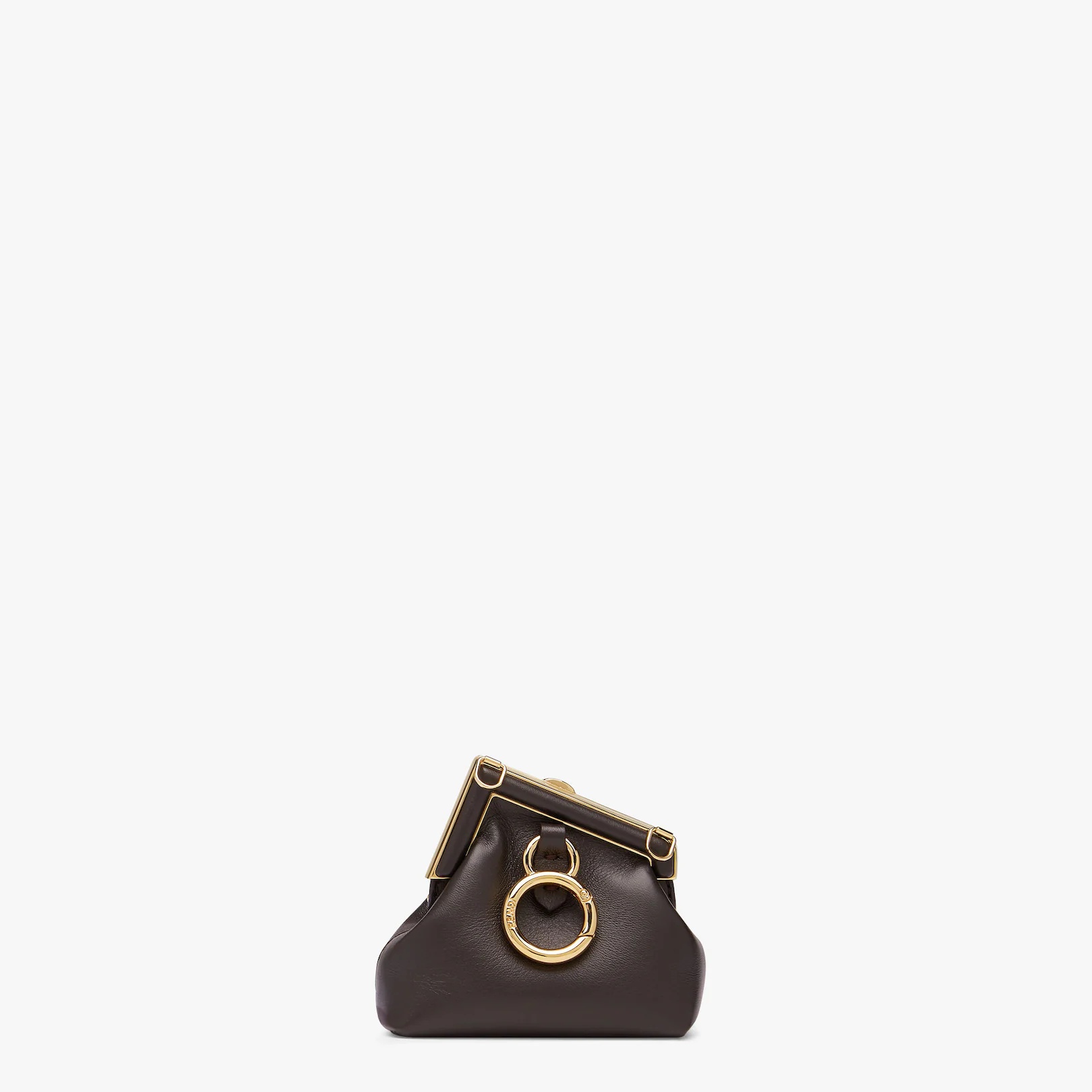 Brown nappa leather charm - 3