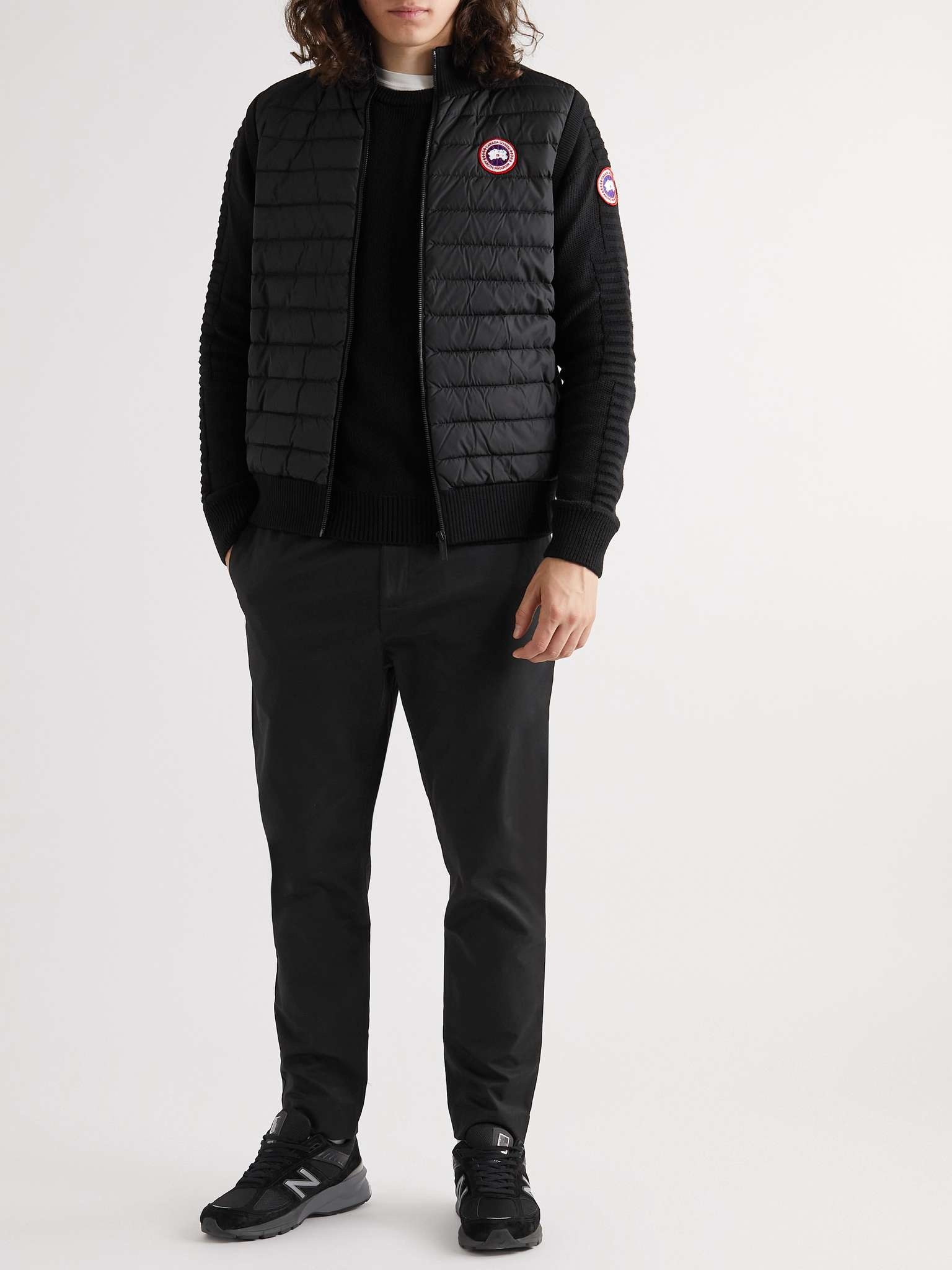 Slim-Fit Panelled Ribbed Wool and Quilted Shell Down Jacket