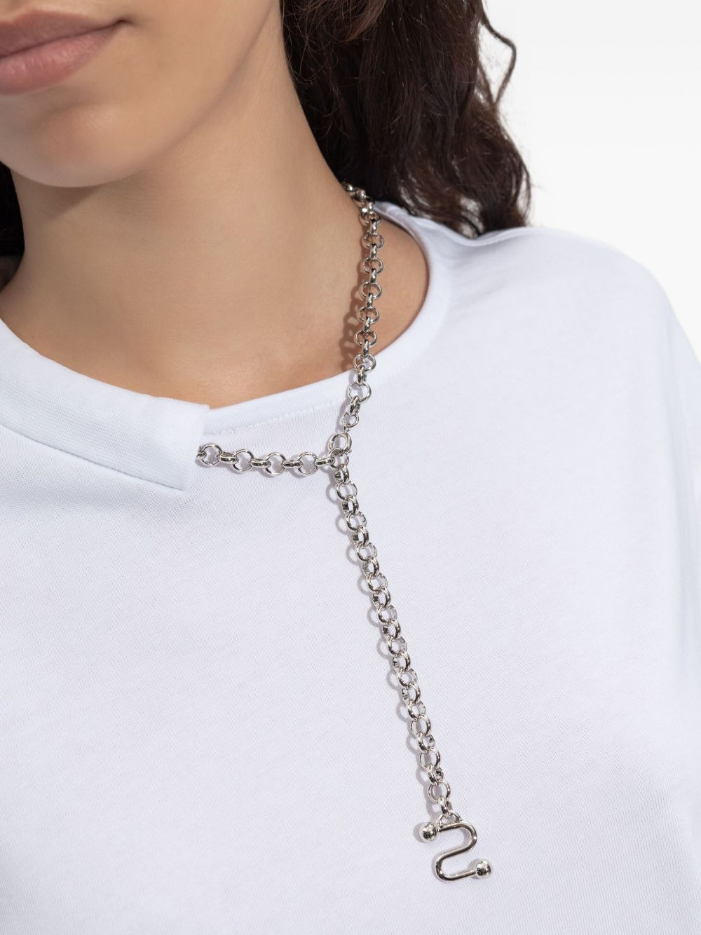 chain-embellished cotton t-shirt - 5