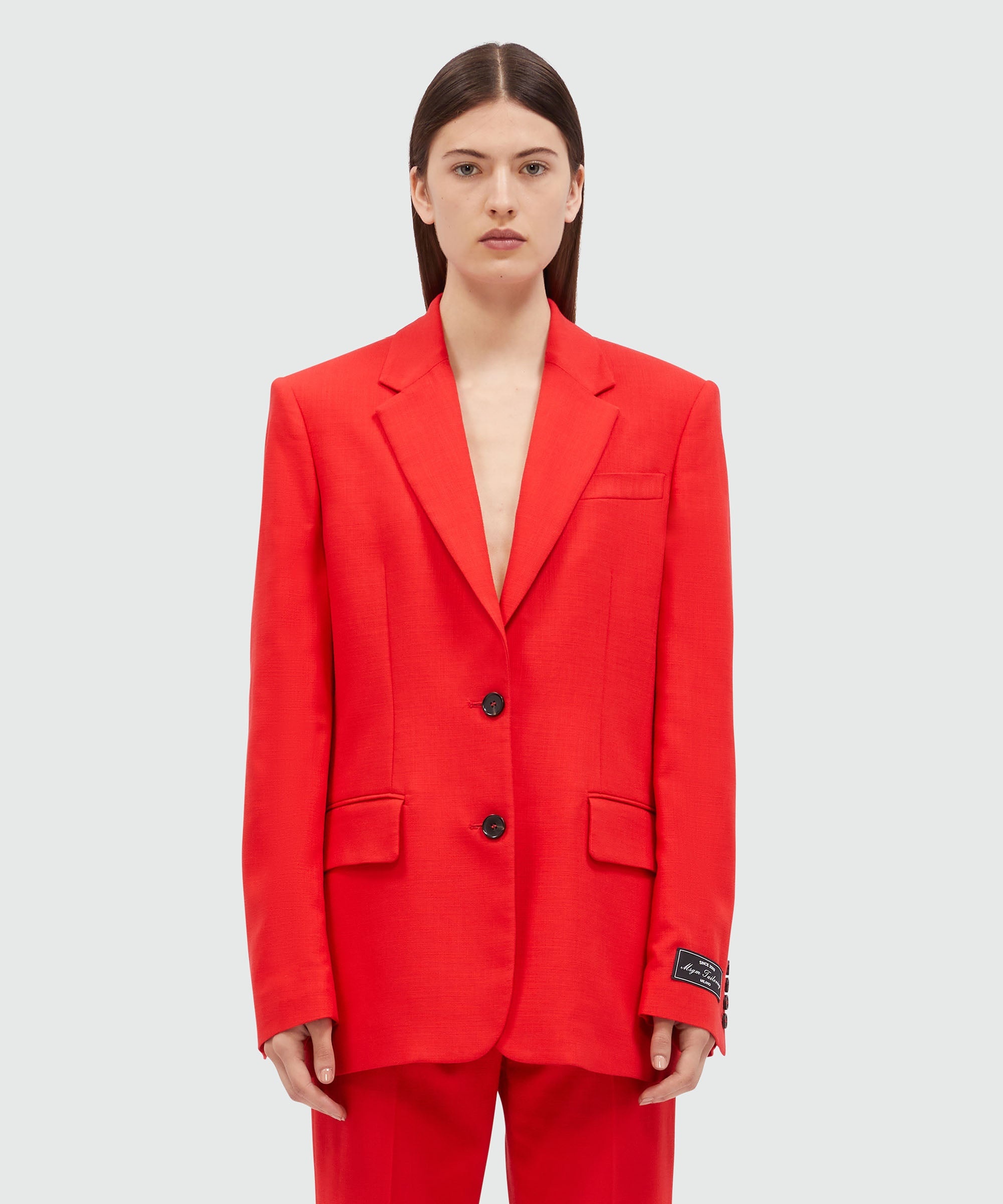 Single-breasted jacket in red flamed canvas MSGM Tailoring - 2