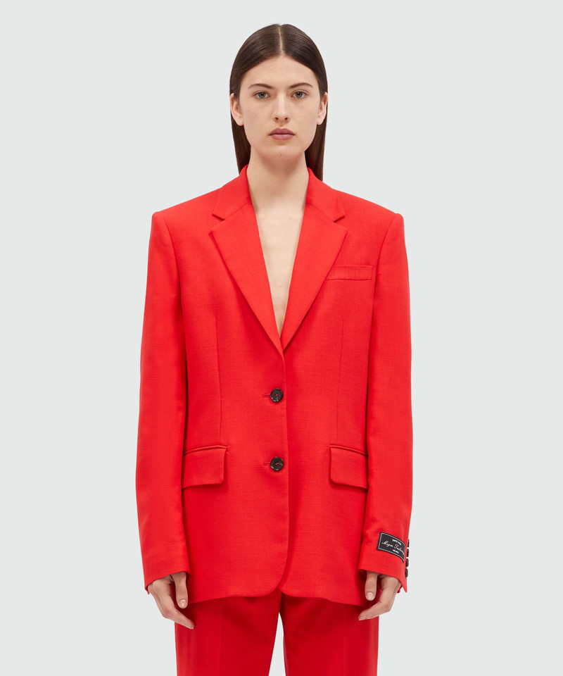 MSGM Single-breasted jacket in red flamed canvas MSGM Tailoring outlook