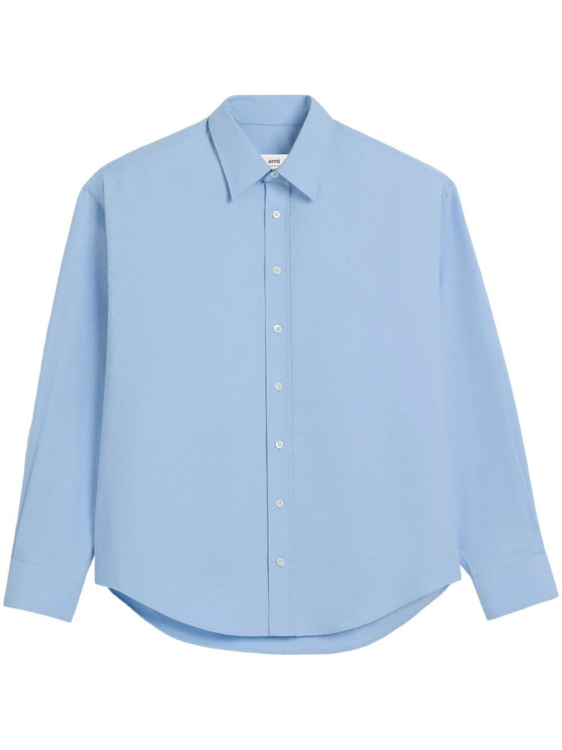 embroidered-logo cotton shirt 1