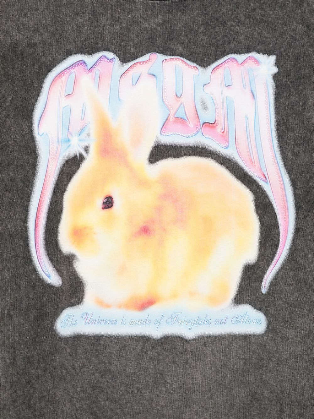 rabbit-print acid-wash T-shirt - 3