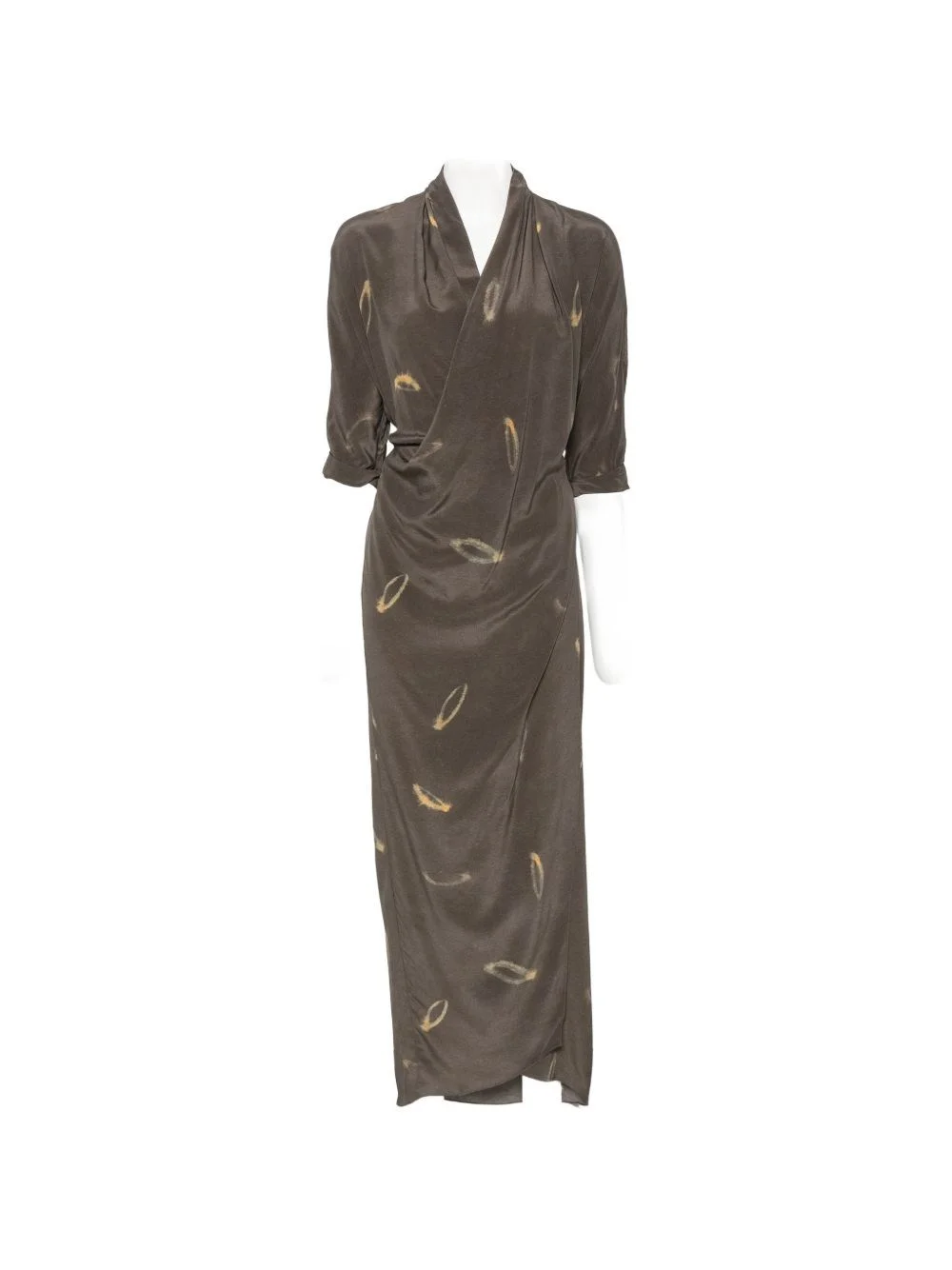 Thea printed silk long dress - 1