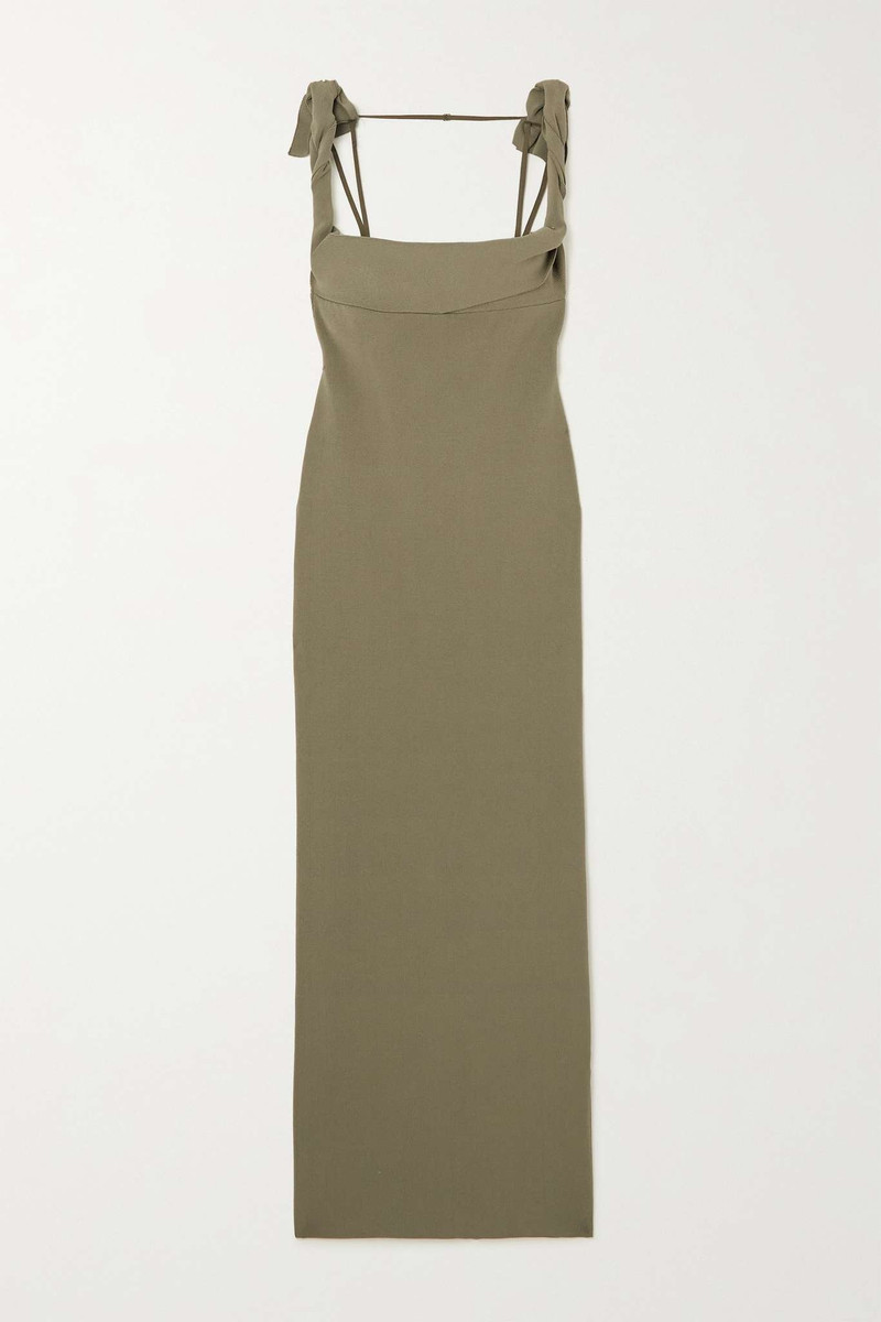 Open-back stretch-knit maxi dress 1