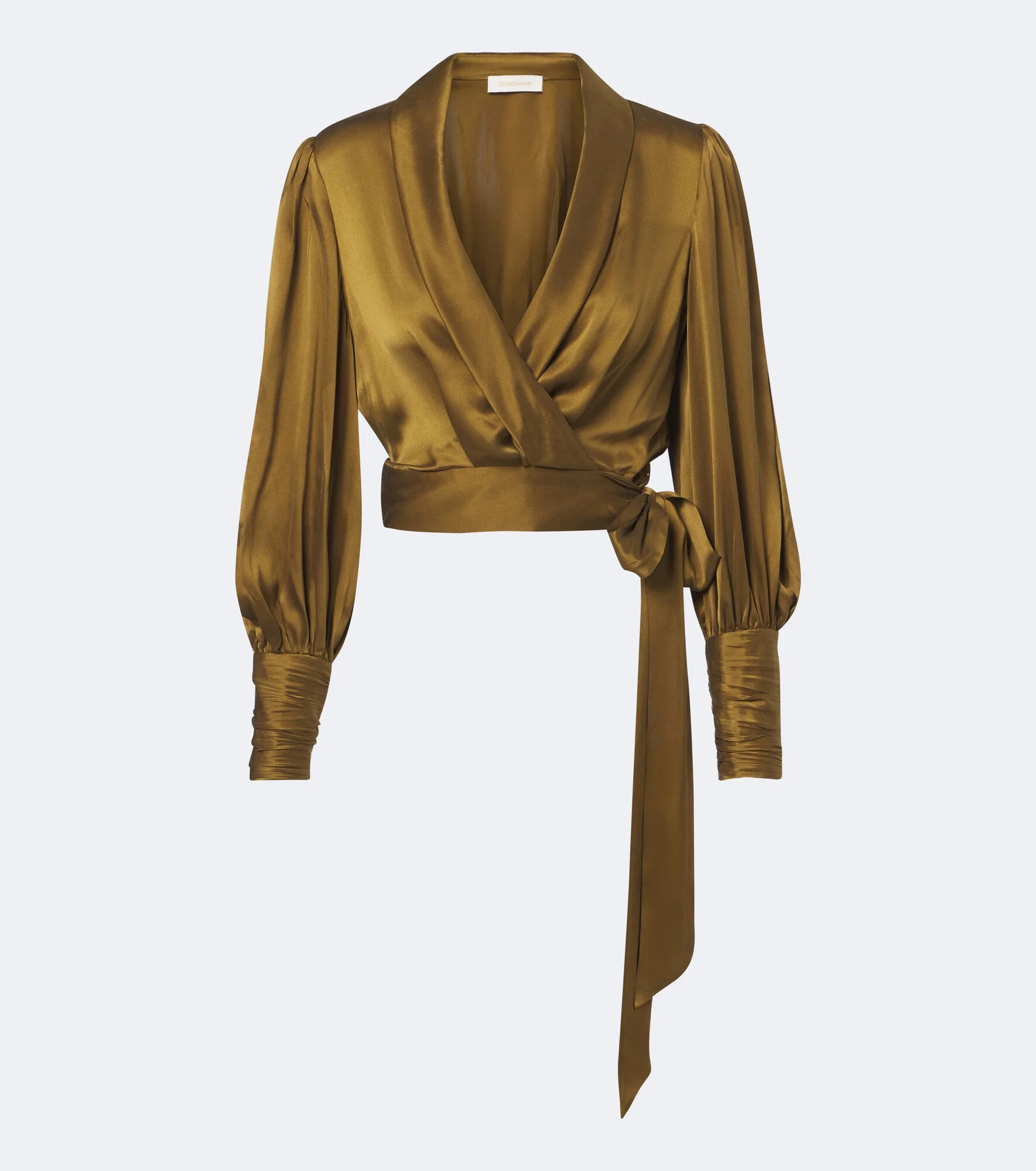 Silk satin wrap top - 1