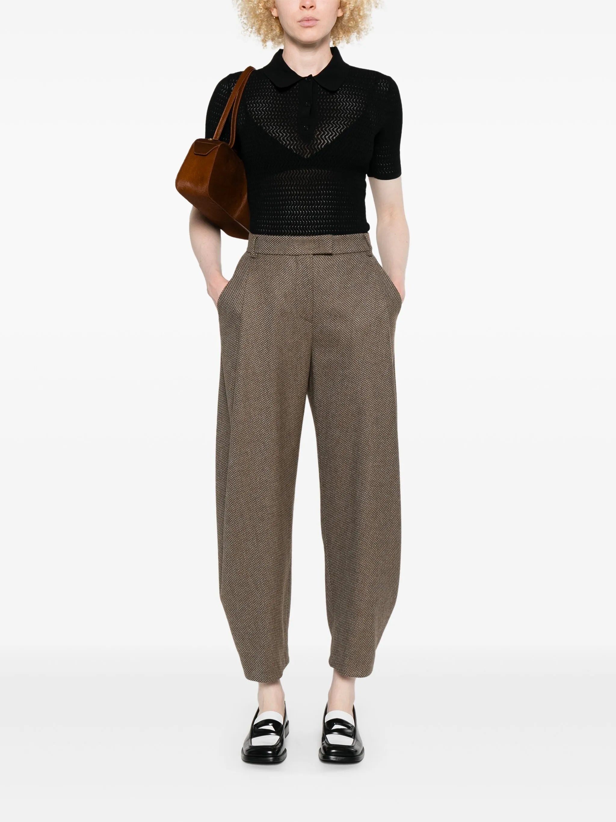 Giorgio Armani Virgin Wool-blend Wide-leg Trousers - 1