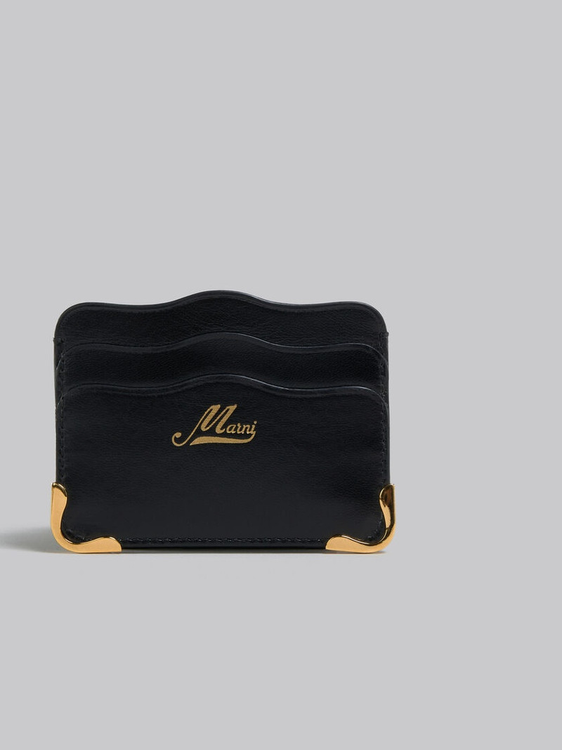 Marni BLACK LEATHER WAVY CARDHOLDER outlook