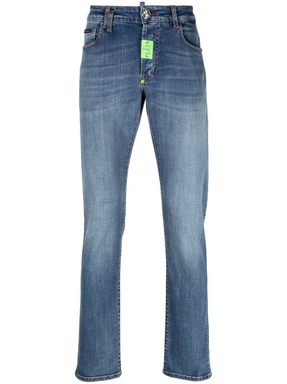 logo-patch straight-leg jeans - 1