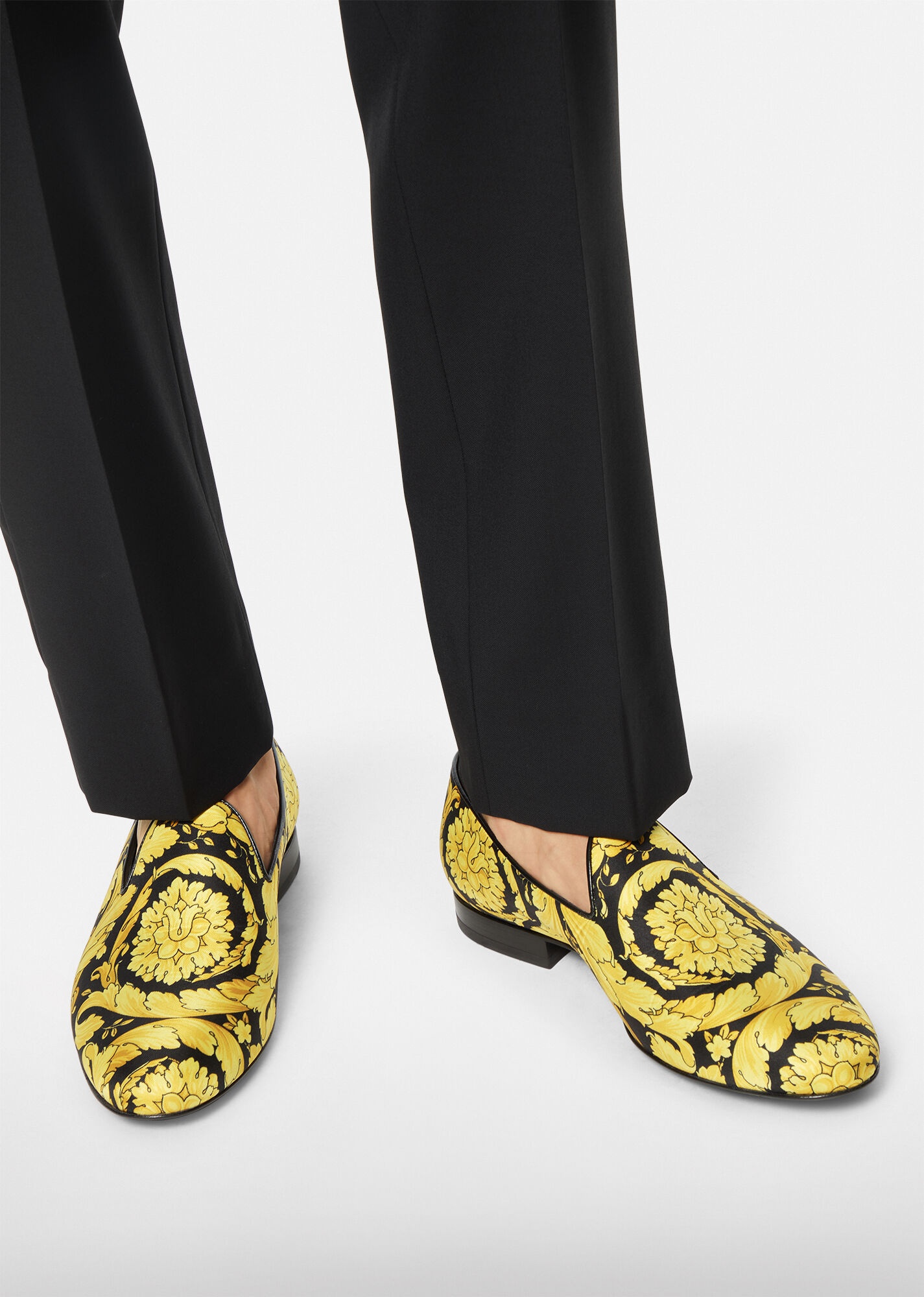 Barocco Print Silk Slippers - 2