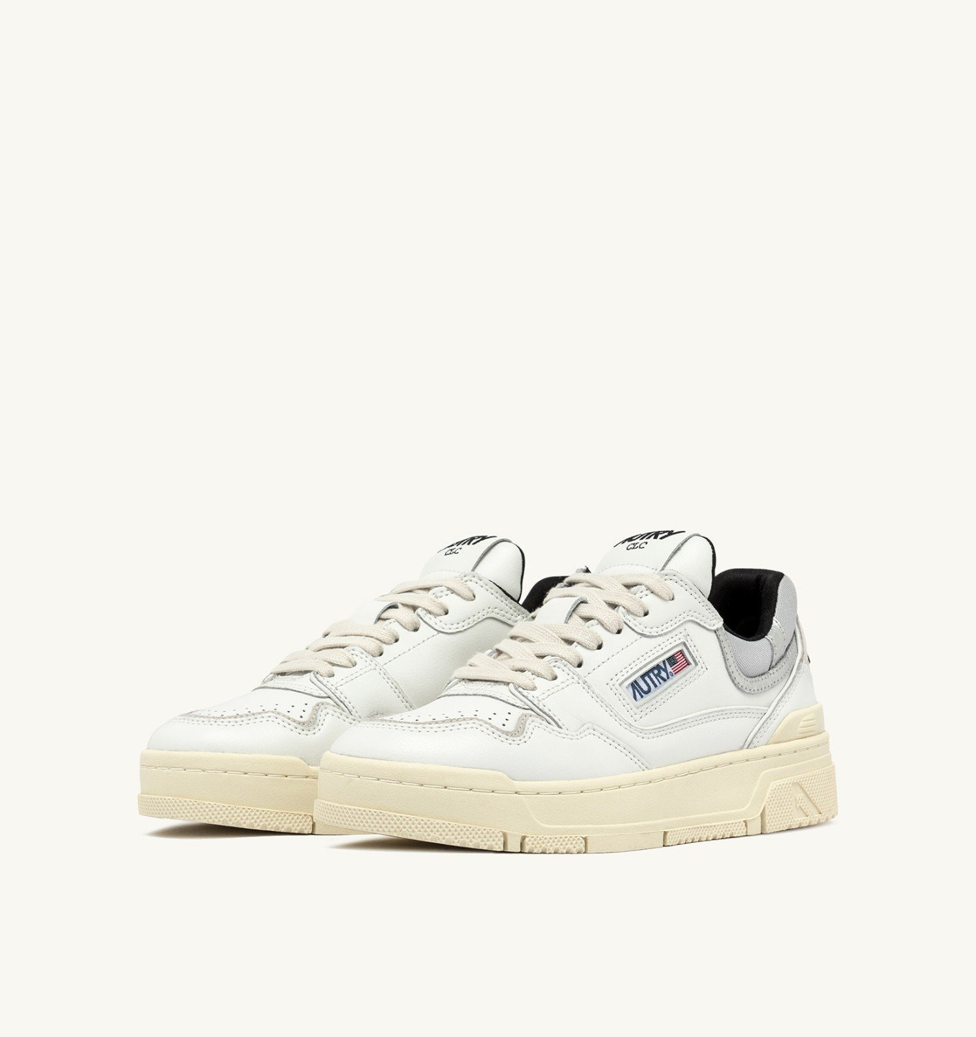 CLC LOW SNEAKERS IN WHITE LEATHER AND SILVER SUEDE - 2