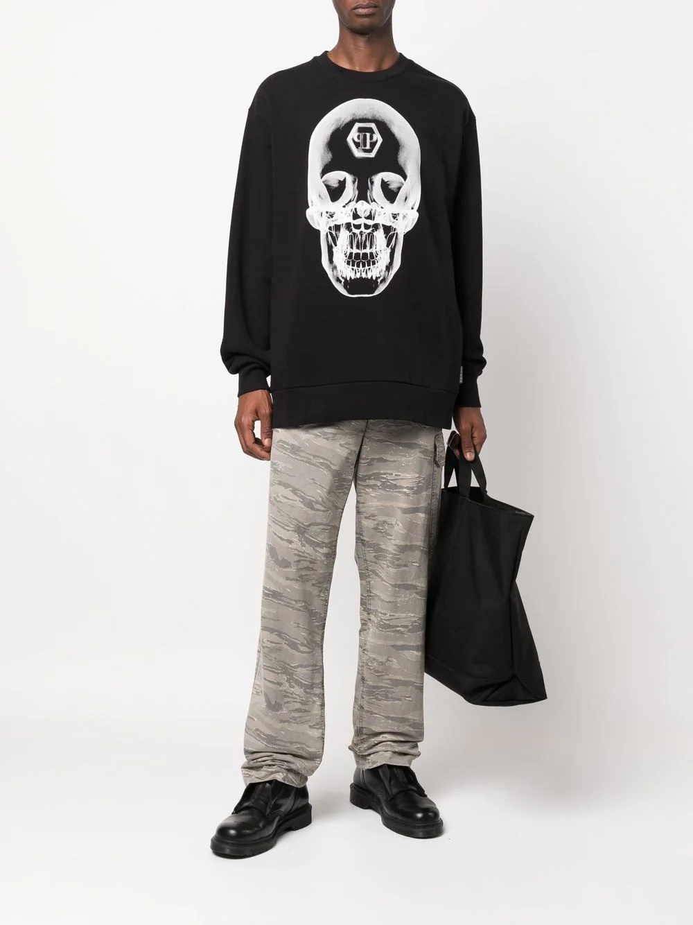 skull print sweatshirt - 2