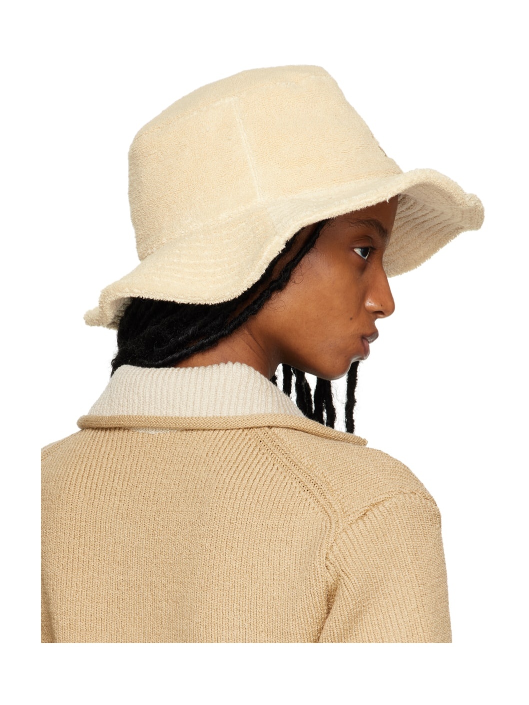 Beige Le Raphia 'Le Bob Bandho' Bucket Hat - 3