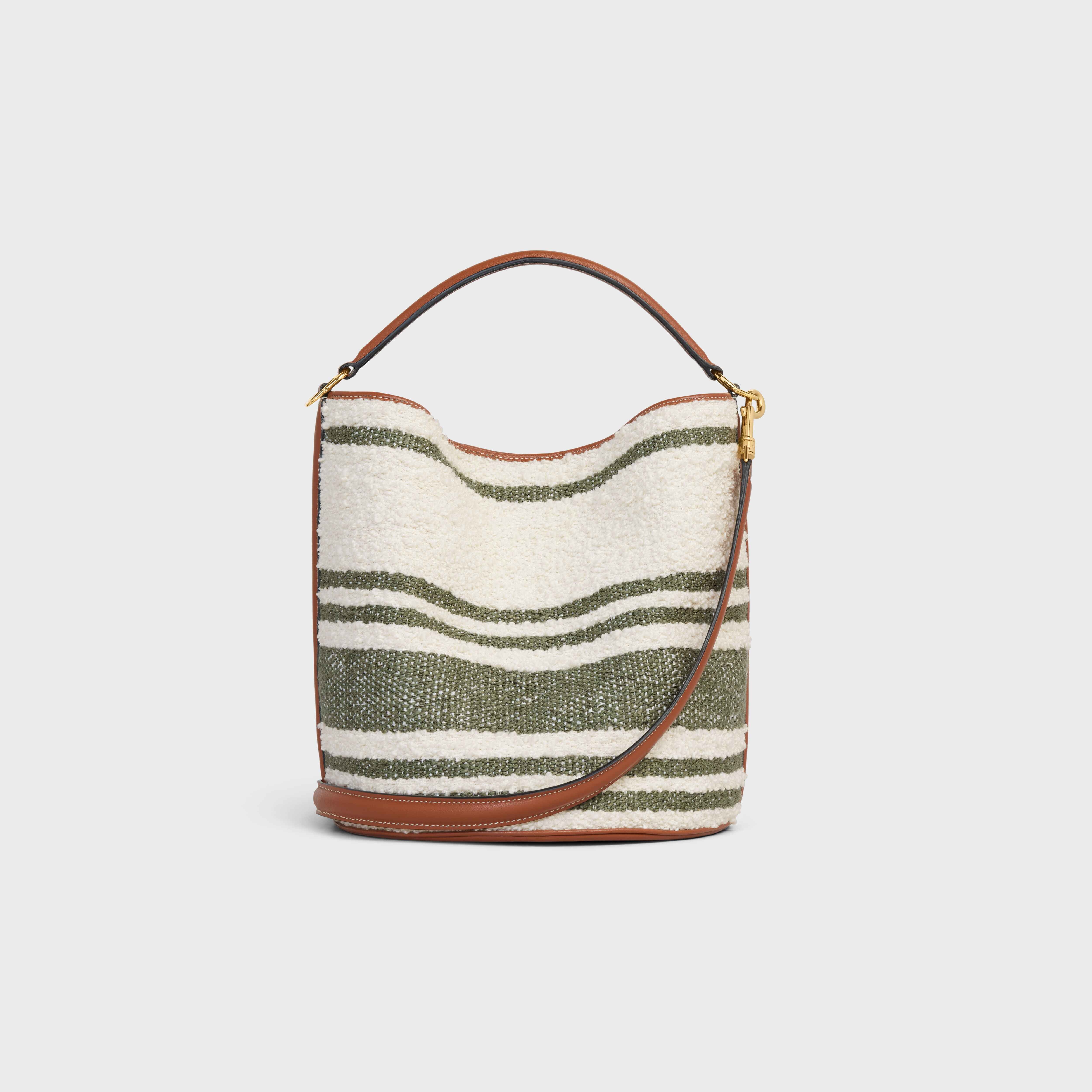 Bucket 16 Bag in STRIPED TEXTILE WITH CELINE AND CALFSKIN - 3