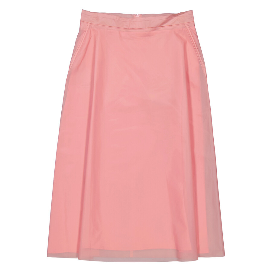 Burberry Ladies Silk-lined Plastic A-line Skirt In Rose Pink - 5