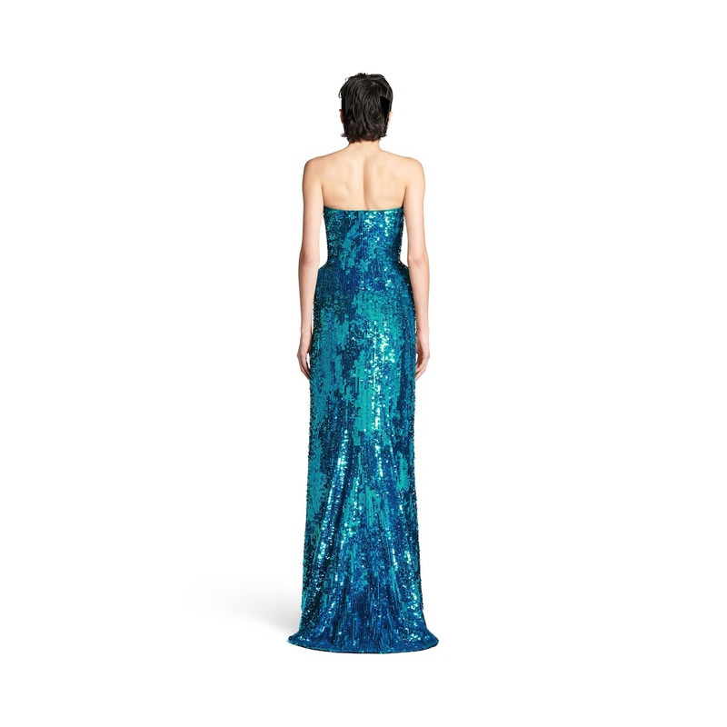 Women's Bustier Gown in Turquoise 4