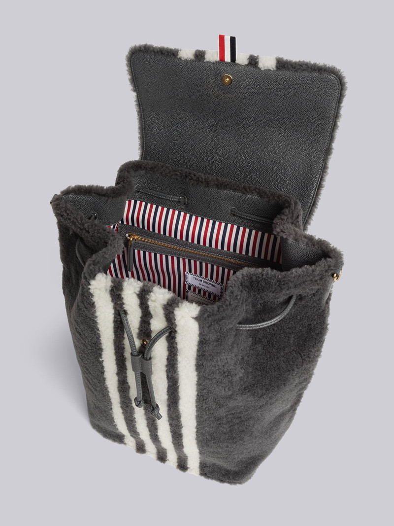 Curly Merino Shearling 4-Bar Flap Backpack 5