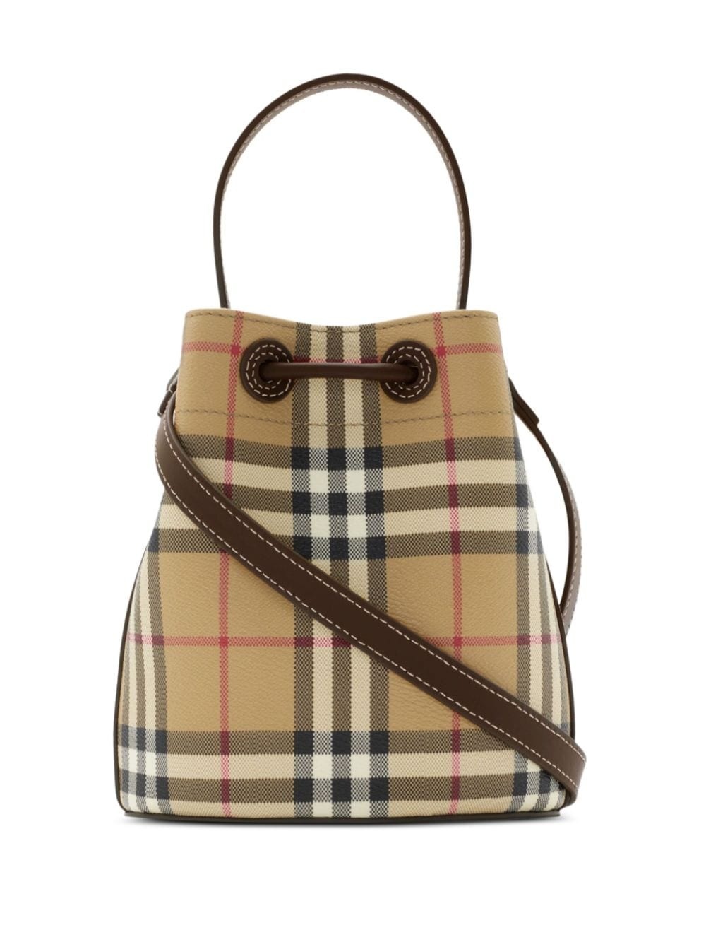 checked mini bucket bag - 5