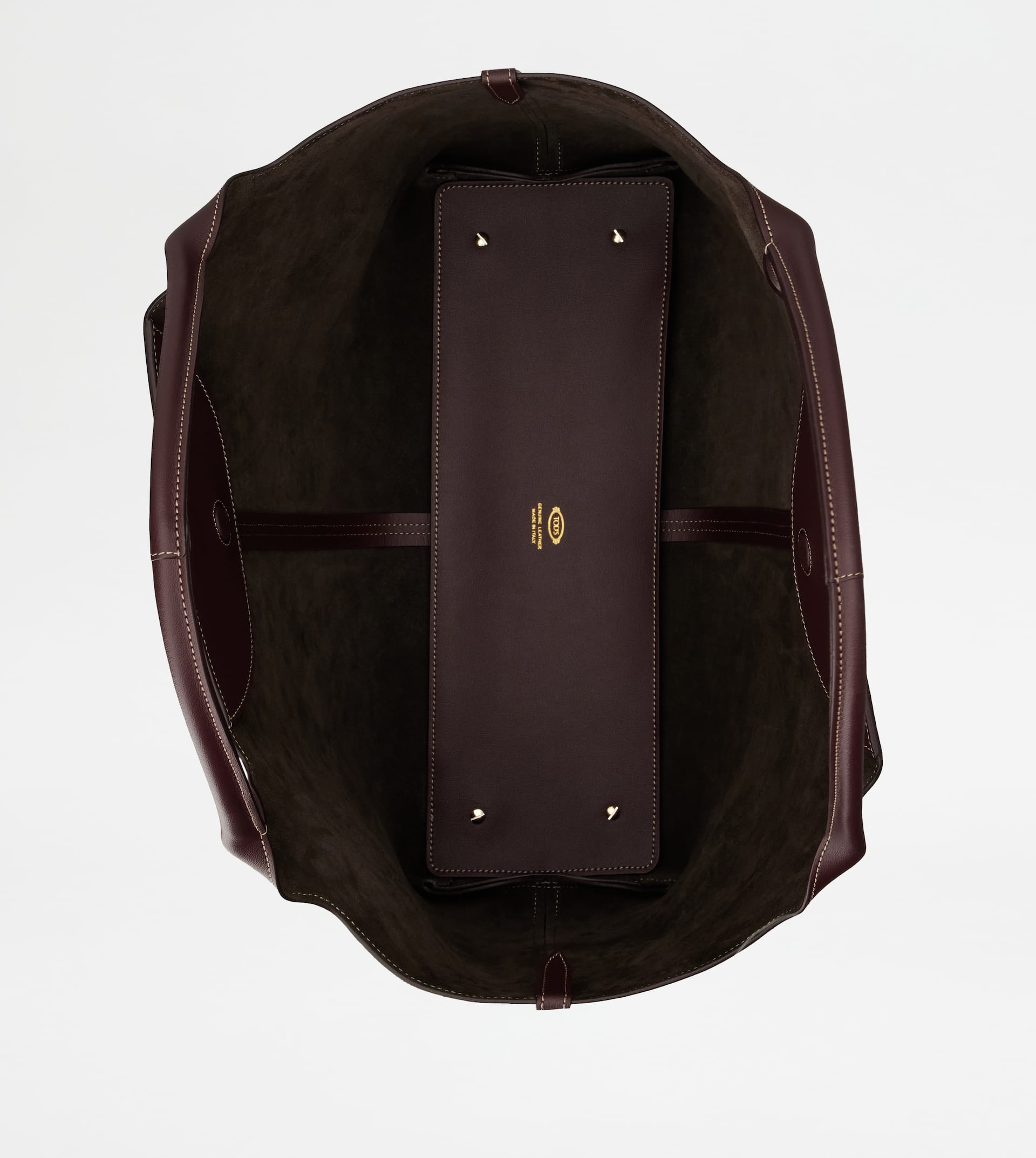 SHOPPING BAG IN LEATHER MEDIUM - BURGUNDY - 4