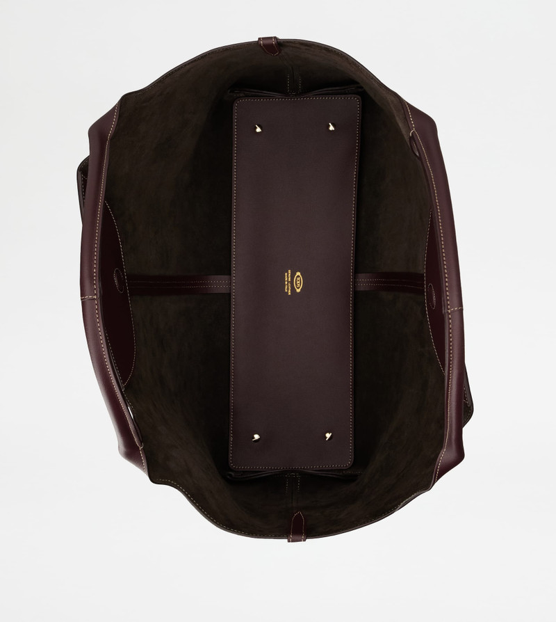 SHOPPING BAG IN LEATHER MEDIUM - BURGUNDY 4