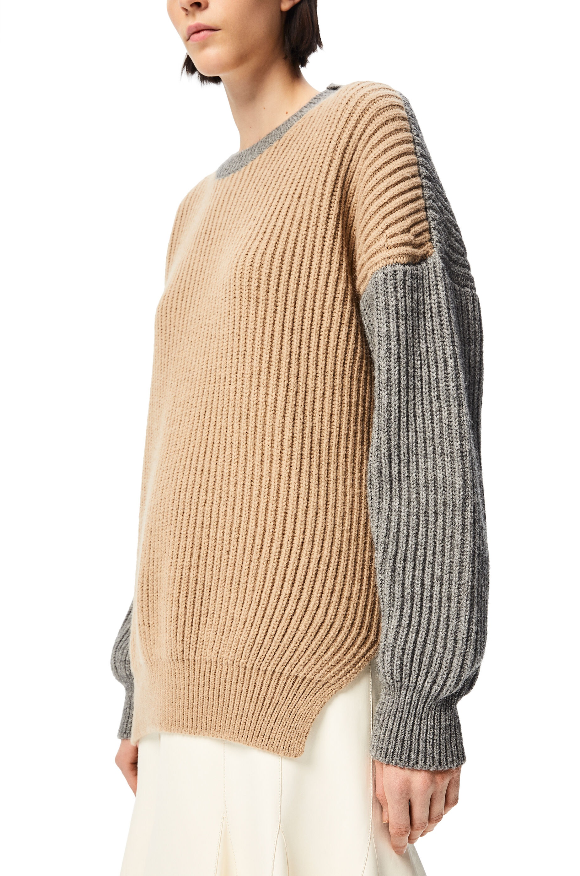 Oversized ribbed sweater in wool and alpaca - 5