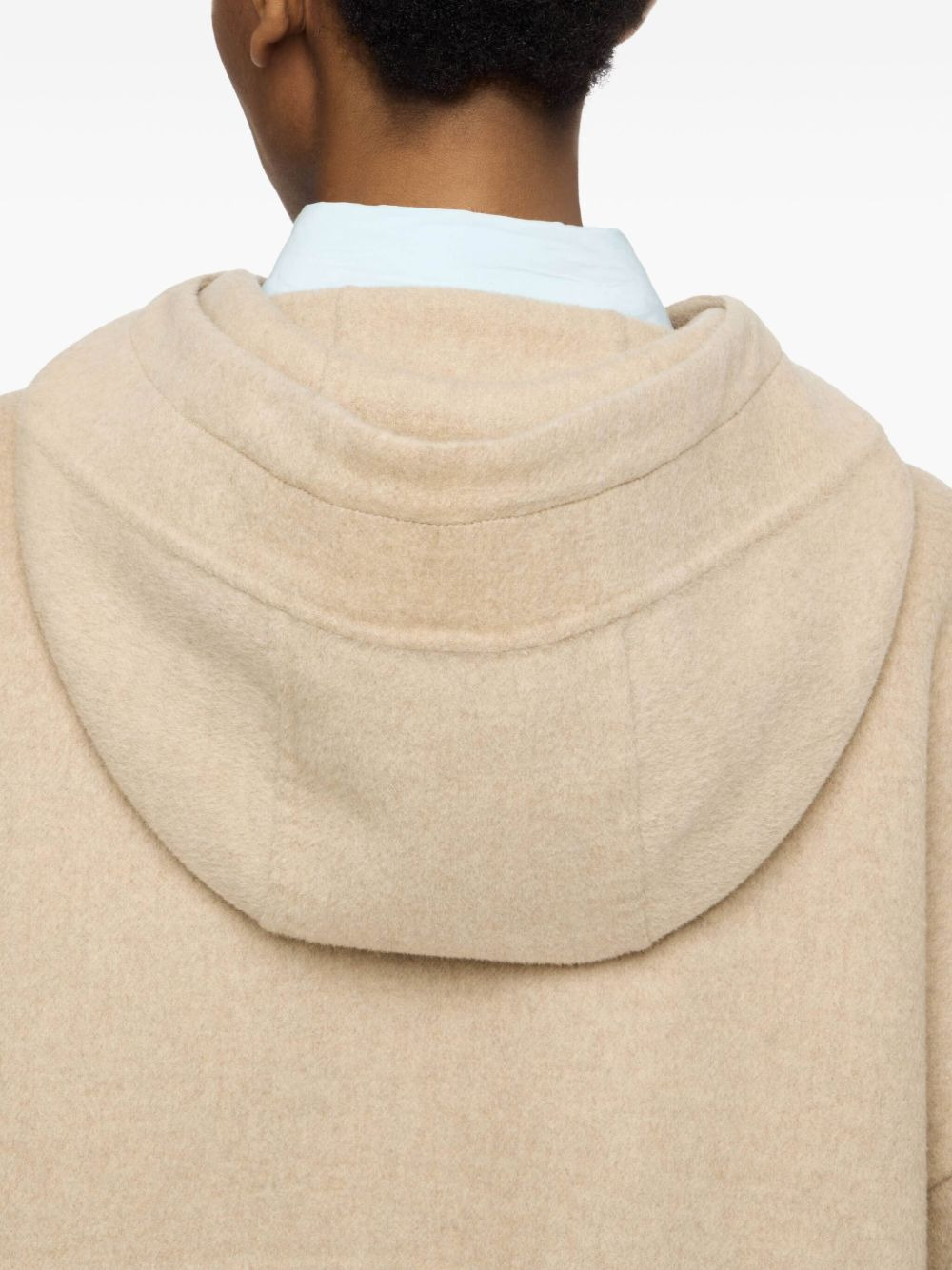 hooded double-breasted coat - 6