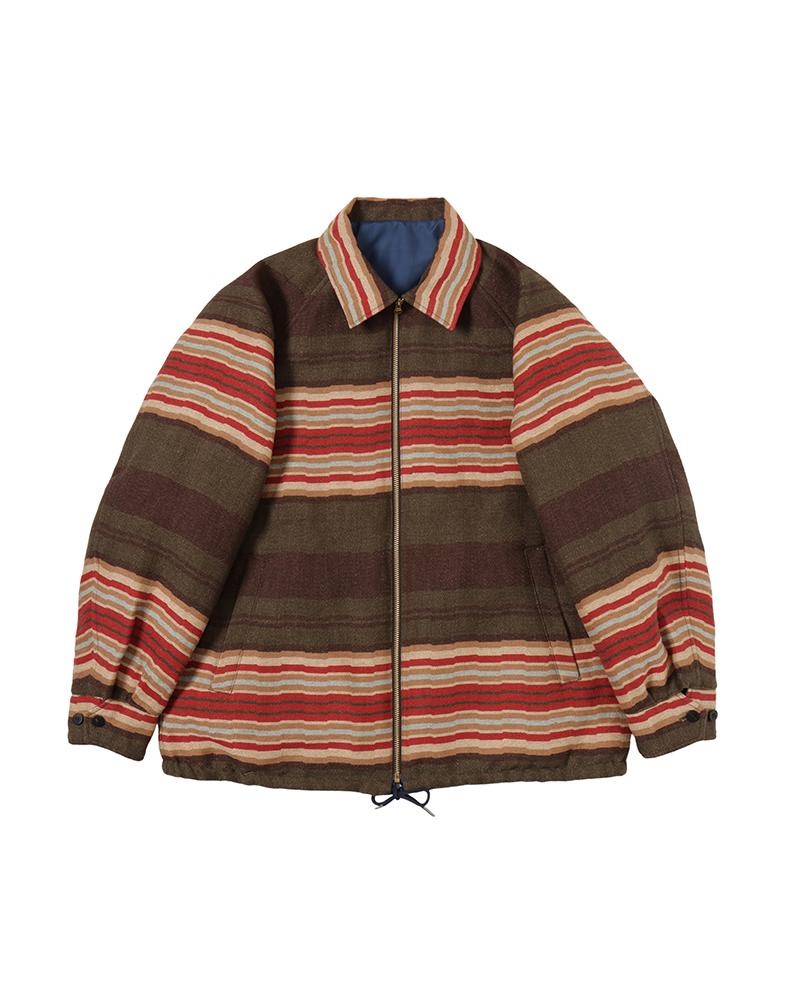COACH JKT (JACQAURD BLANKET) BLUE - 3