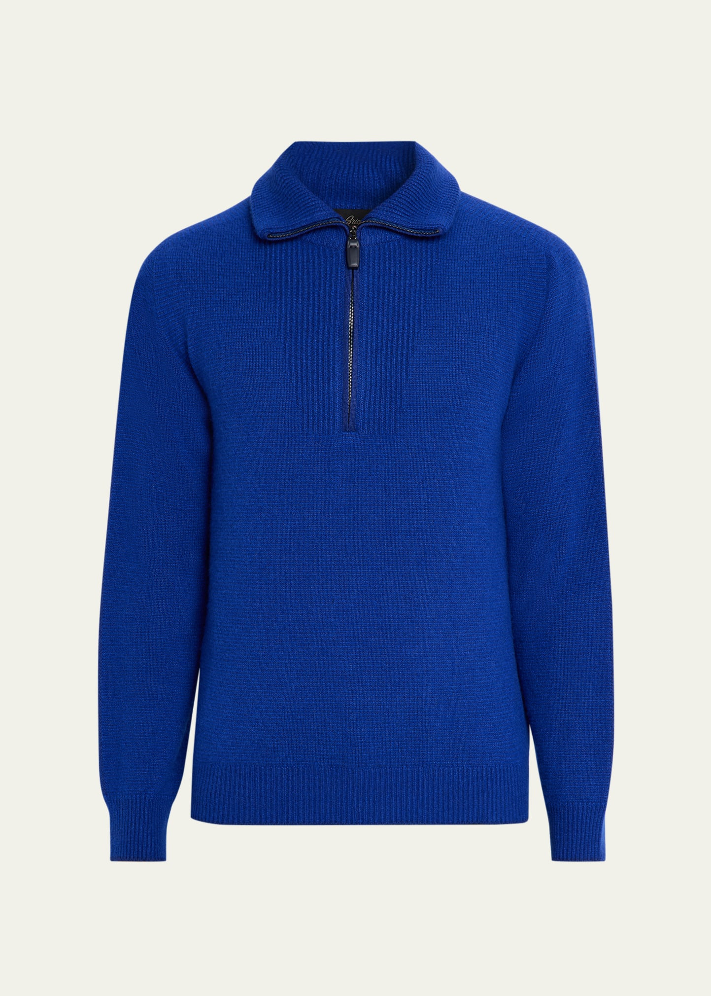 Men's Cashmere and Silk Knit Half-Zip Sweater - 1