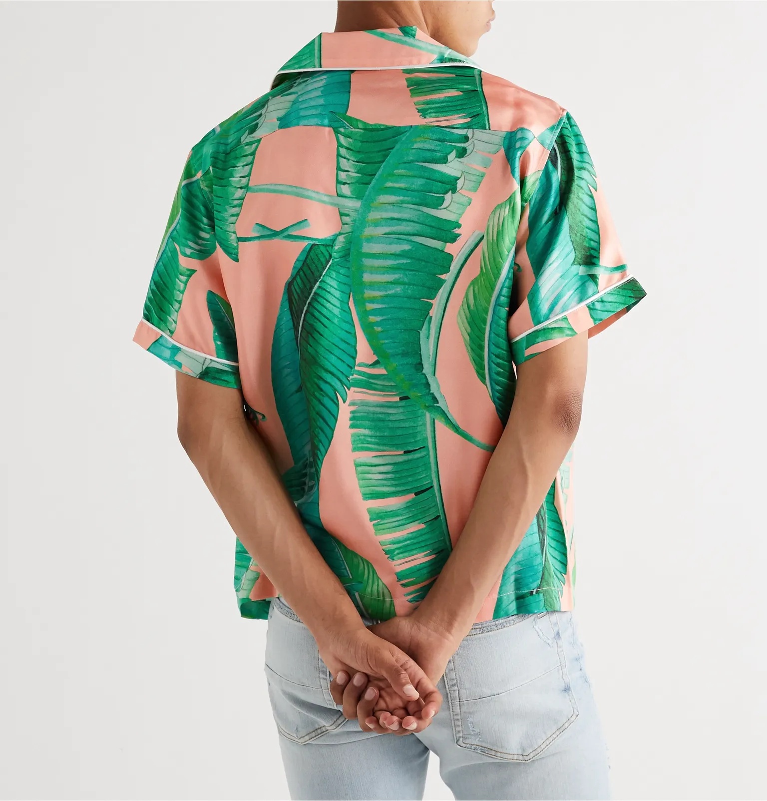 Camp-Collar Printed Silk-Twill Shirt - 4