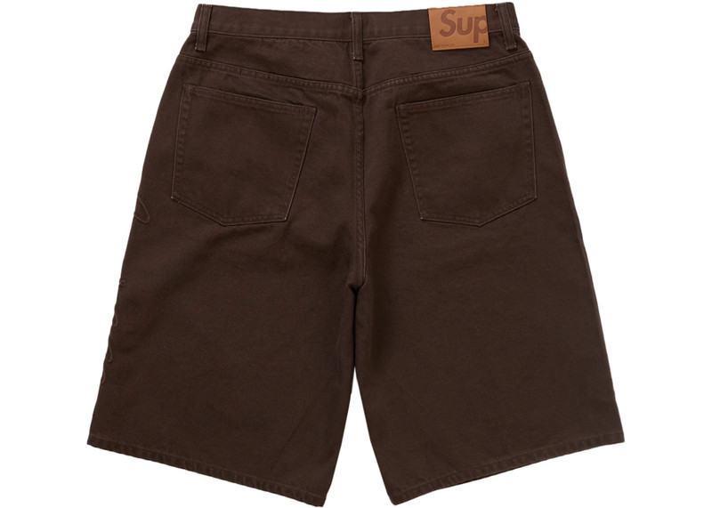 Supreme Supreme Script Baggy Denim Short Brown outlook
