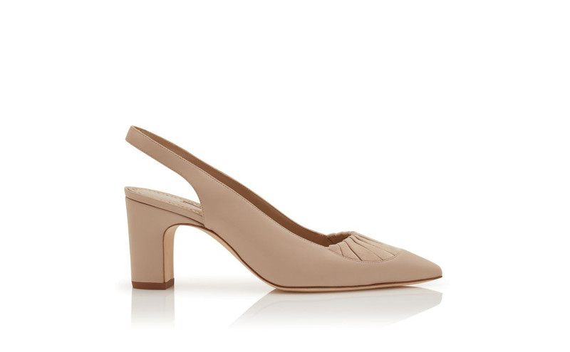 Light Beige Nappa Leather Slingback Pumps 1